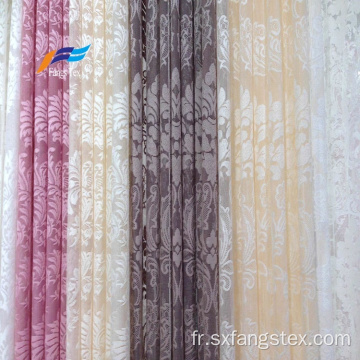 Tissu de rideau de tapisserie d&#39;ameublement de voile transparent brodé par polyester